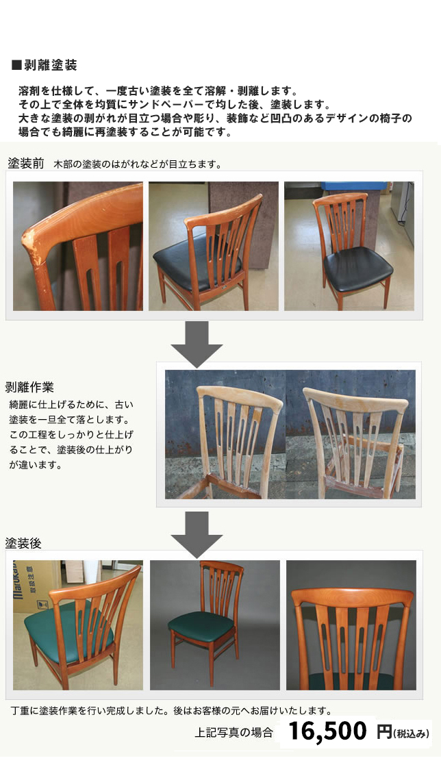 椅子の塗装作業